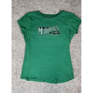 Vanity M.Rowdy's T Shirt Size XL Green Cap Sleeves 100% Cotton Casual Streetwear